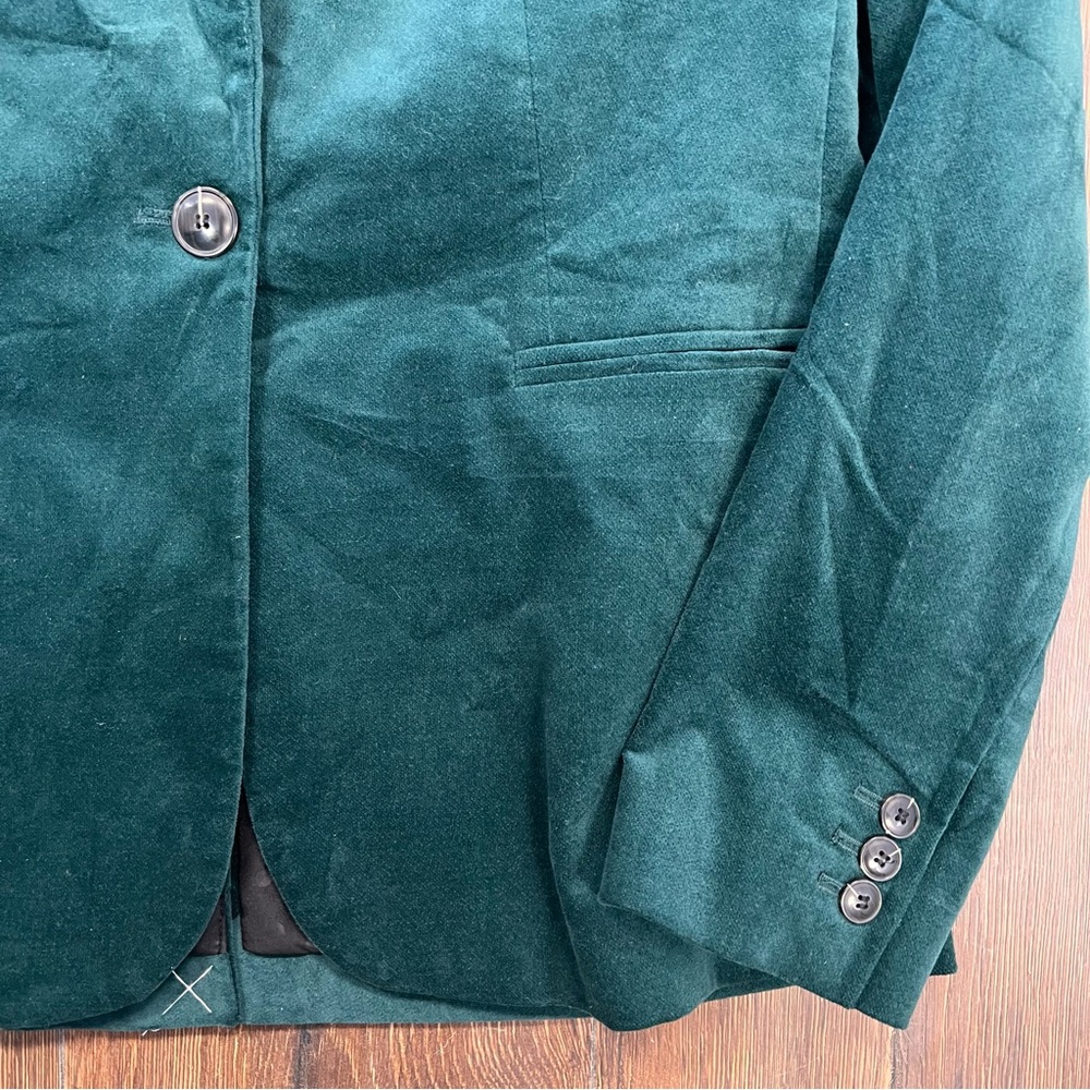 NEW J. Crew Women's Deep Green Velvet Blazer SZ 10 - Picture 4 of 4